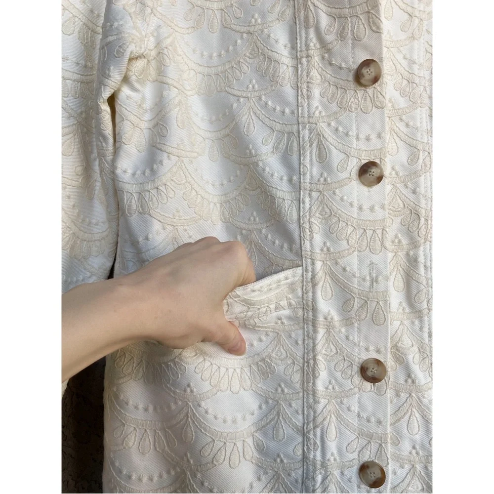 Sezane Cream Textured Jacket - Picture 10 of 16
